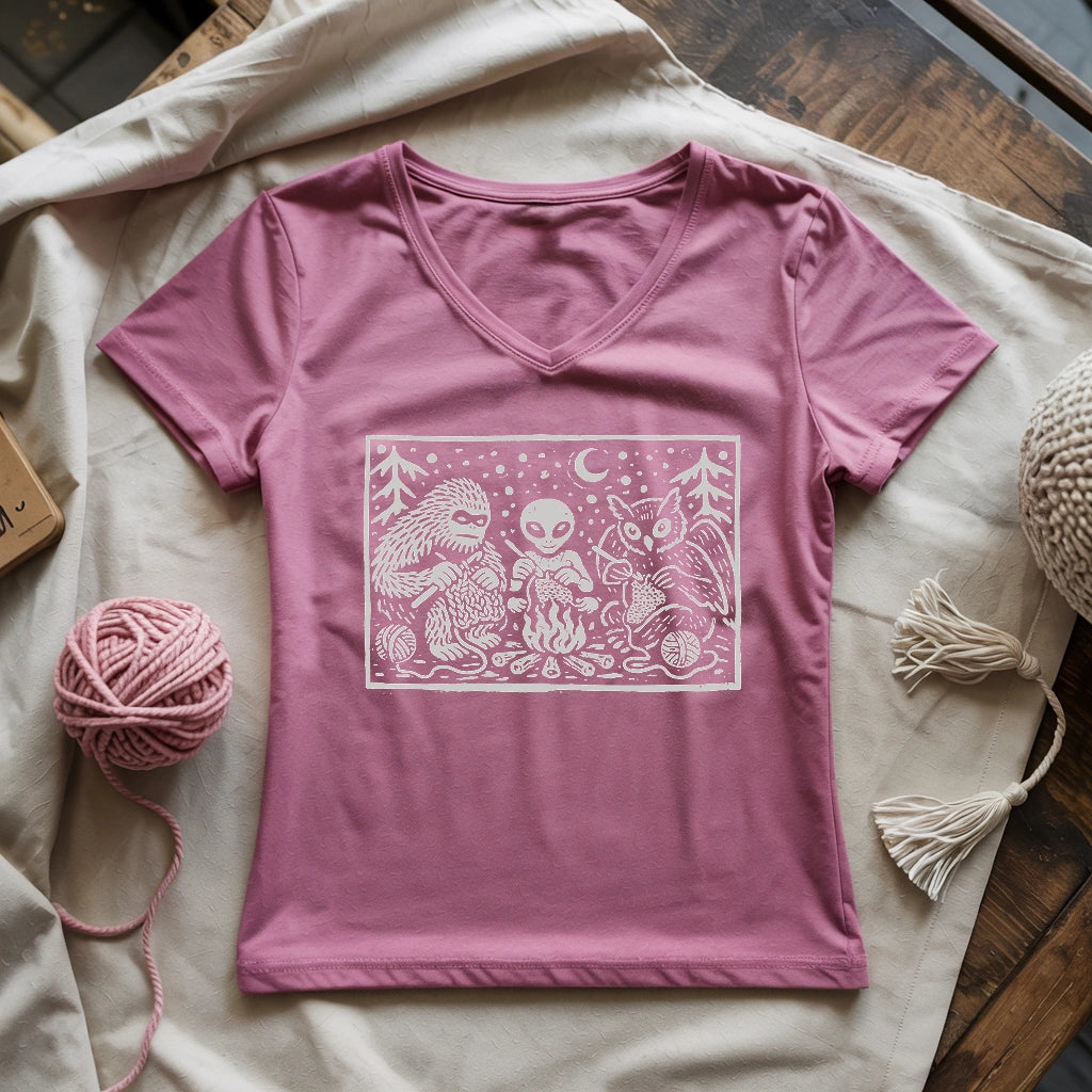 Campfire Crochet Club Lady V-neck