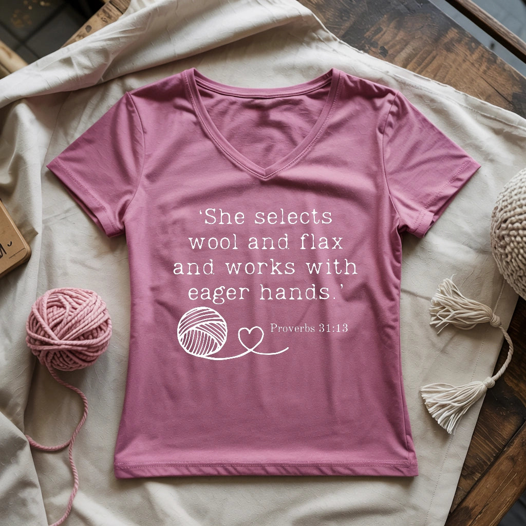 Crochet In Bible Lady V-neck