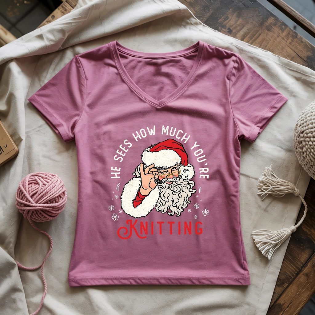 Don't Mess With Santa Lady V-neck
