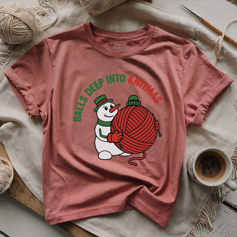 Ball Deep Into Knitmas T-shirt