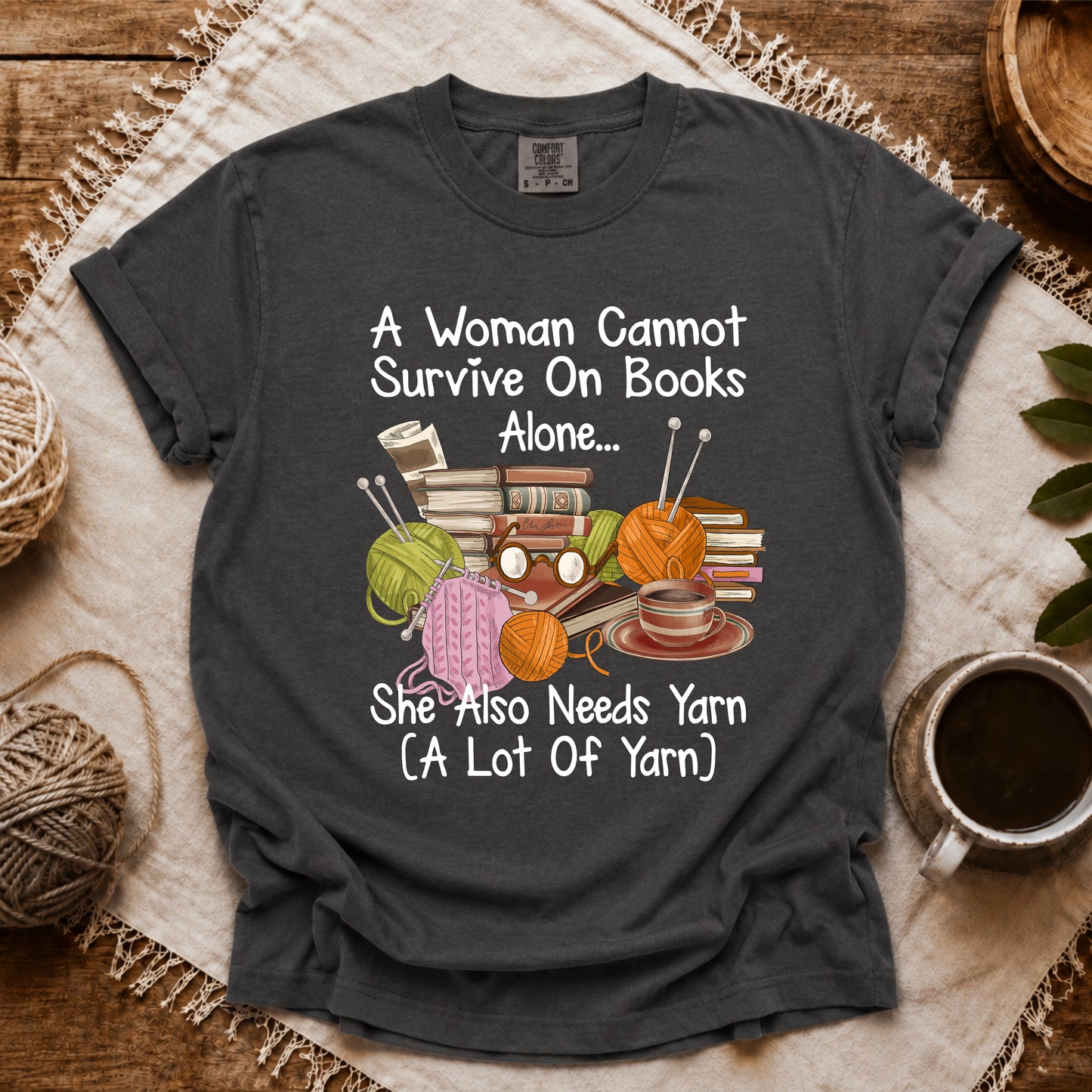 Comfort Colors Books & Yarn Lover T-shirt