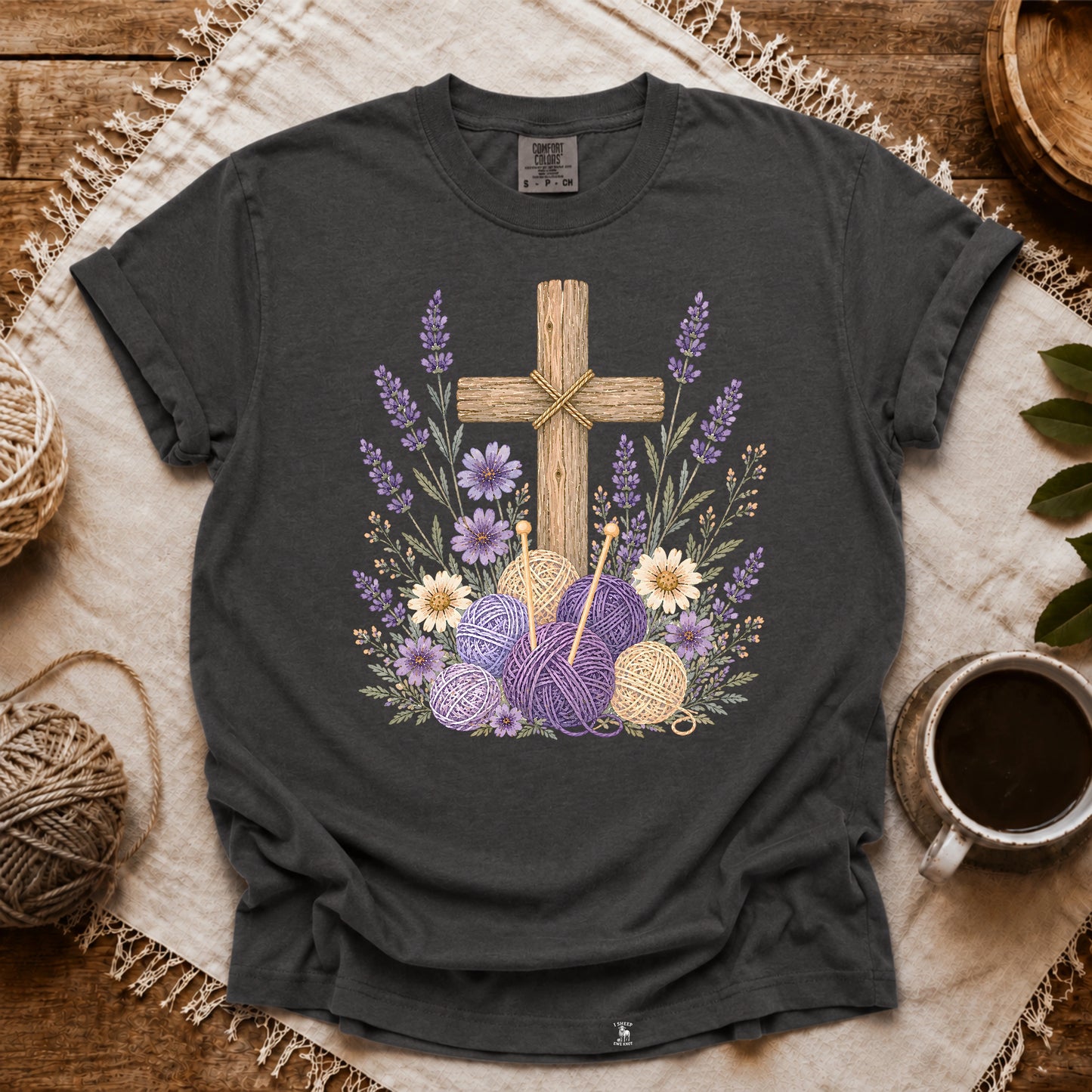Comfort Colors Faith Blooms In Yarn T-shirt