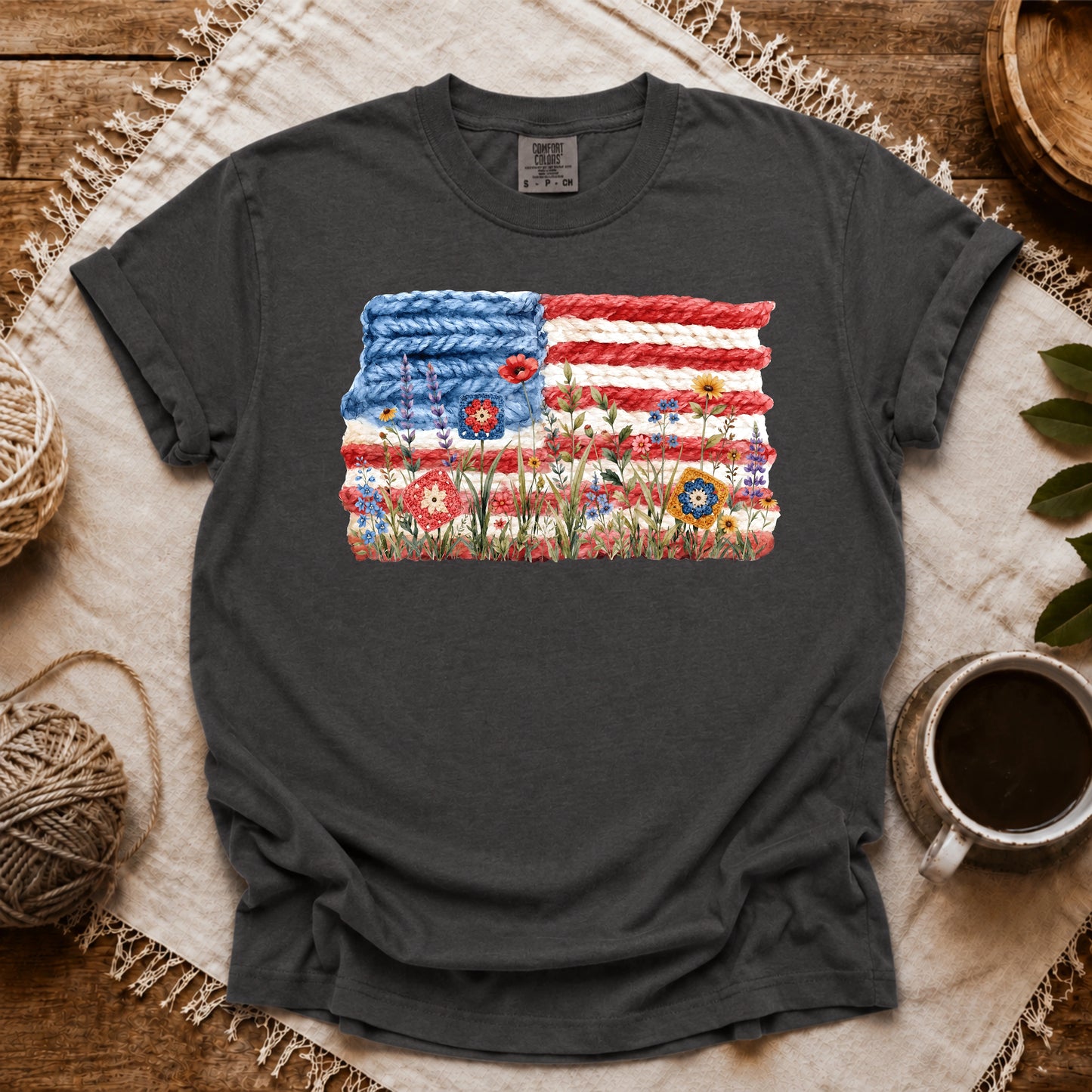 Comfort Colors Flowers, Stripes & Skeins T-shirt