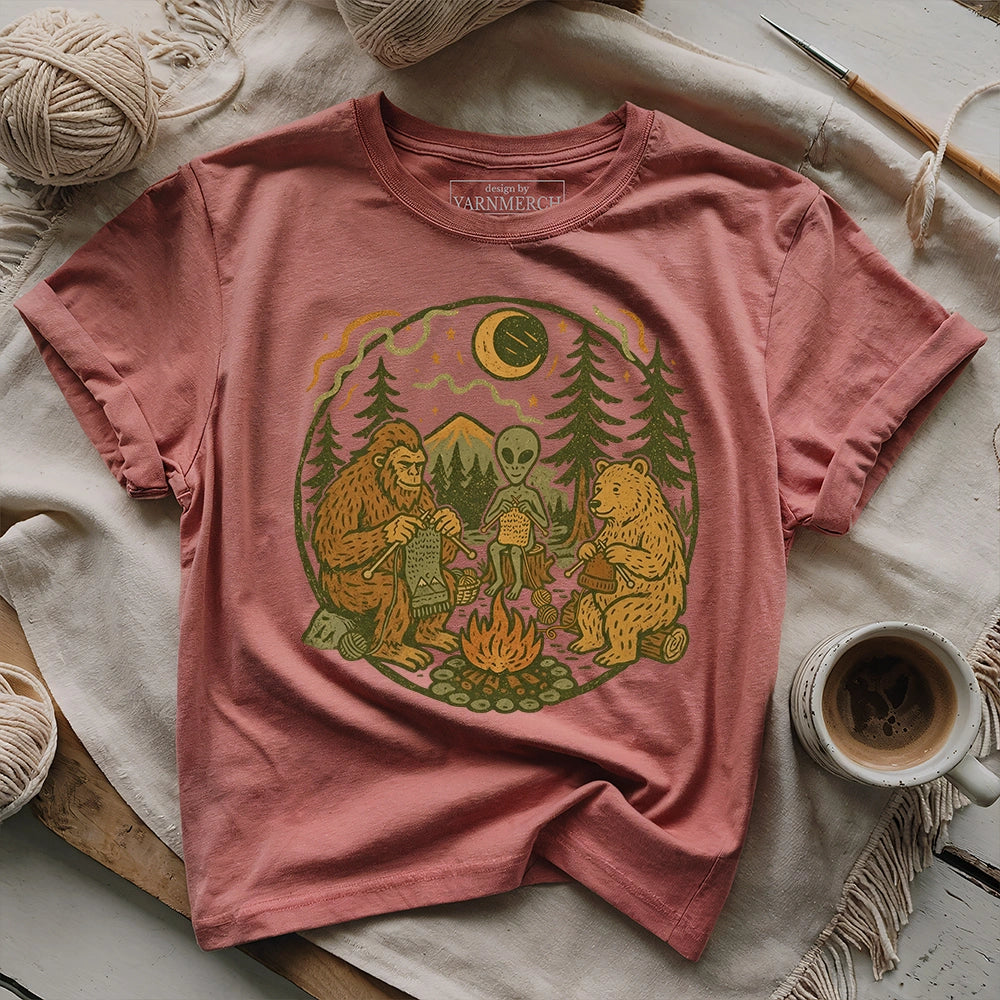 Campfire Knitting Friends T-shirt