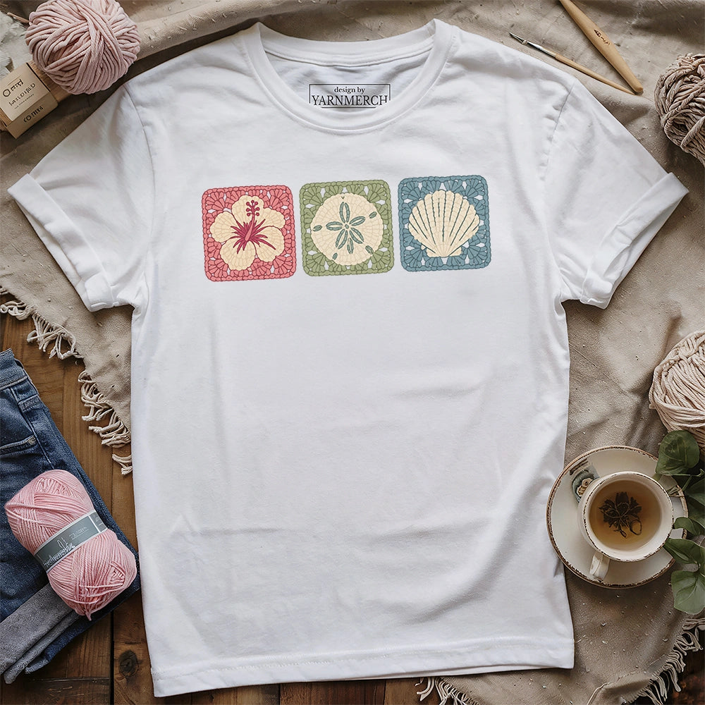 Coastal Crochet Squares T-shirt