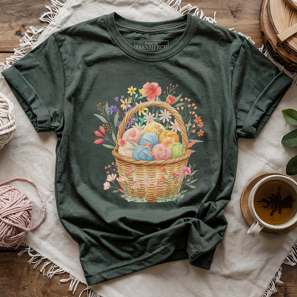 Floral Yarn Basket T-shirt
