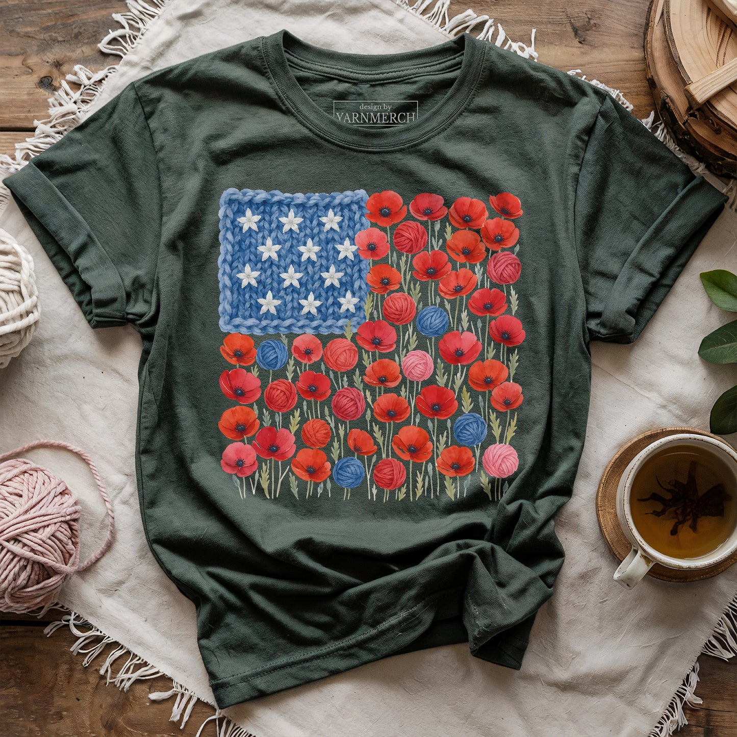 Yarns, Flowers & Liberty T-shirt