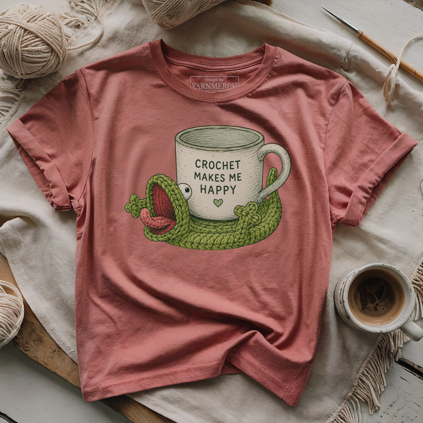 Crochet Makes Me Happy T-shirt