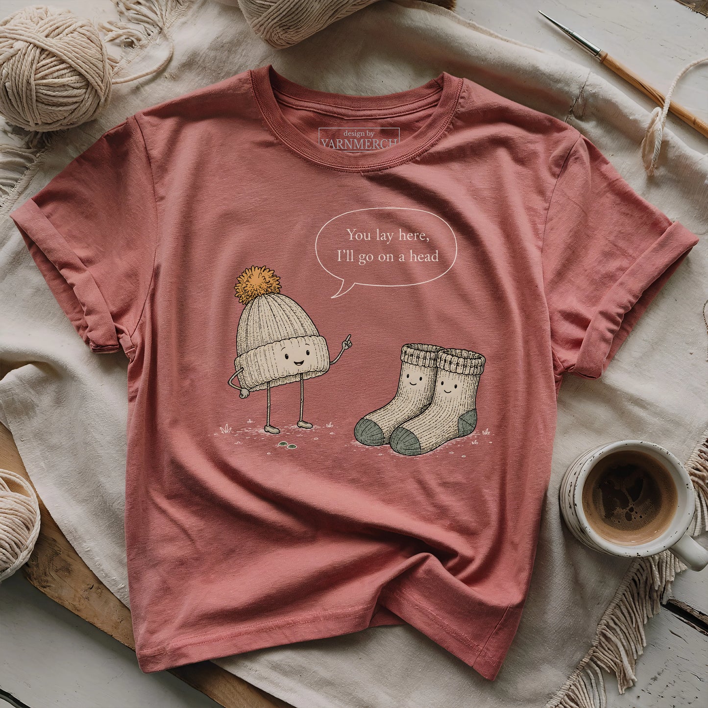 Knit Hat Said To Stocking T-shirt