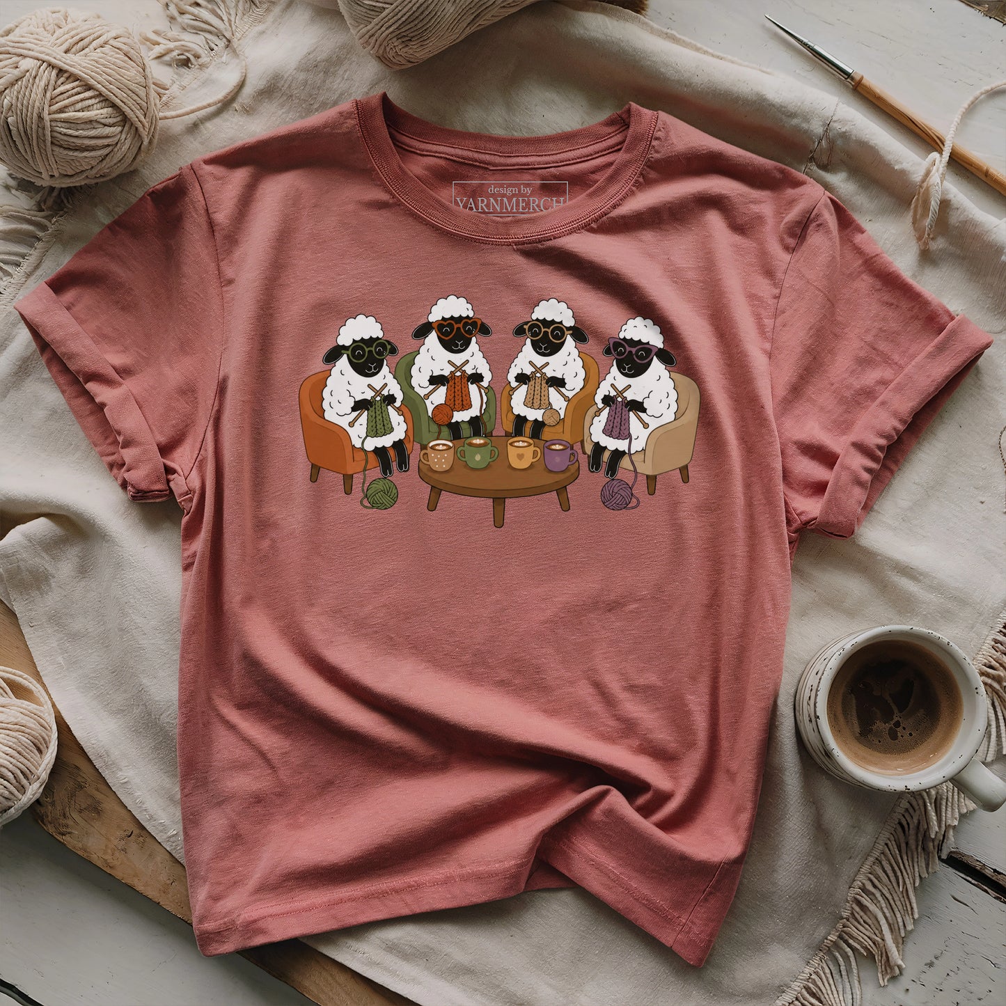 Knitting At The Cafe T-shirt