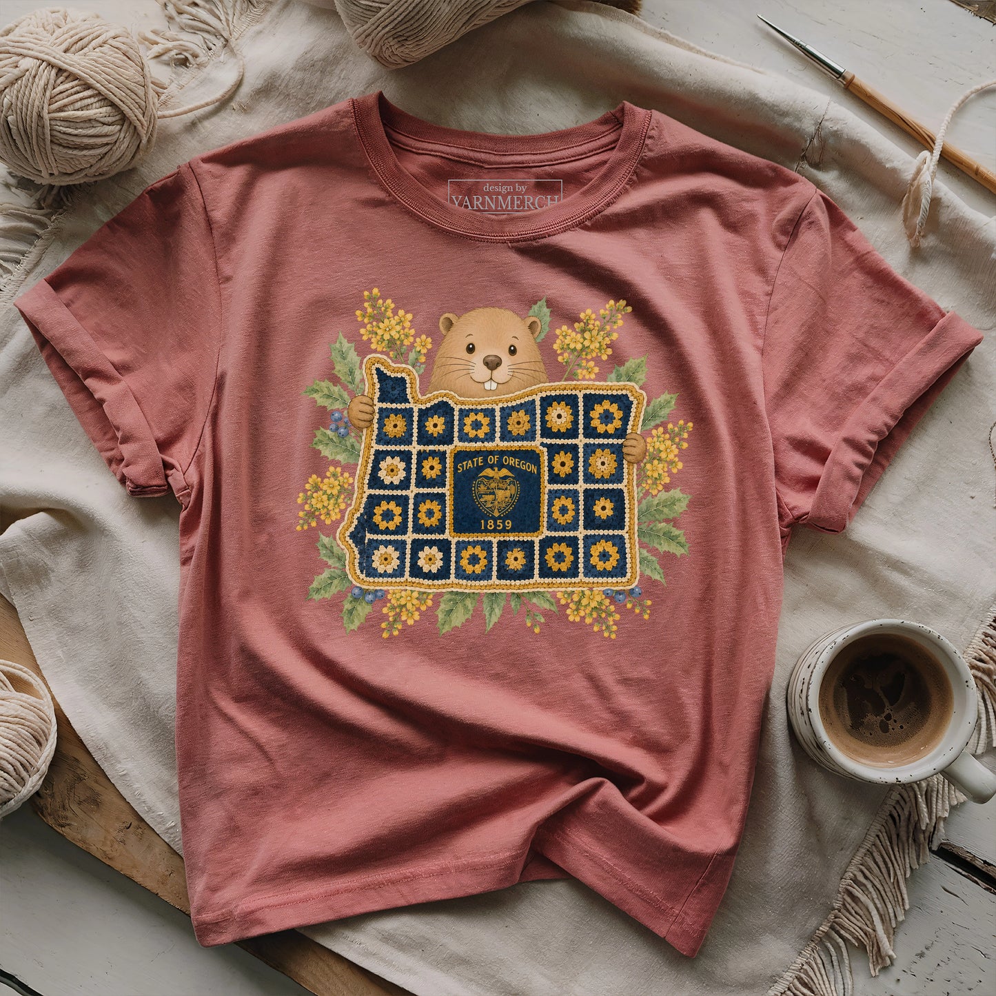 Oregon In Granny Square T-shirt