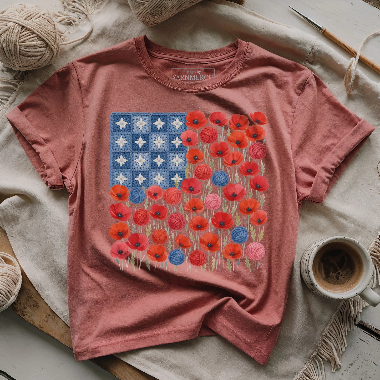 Squares, Flowers & Liberty T-shirt