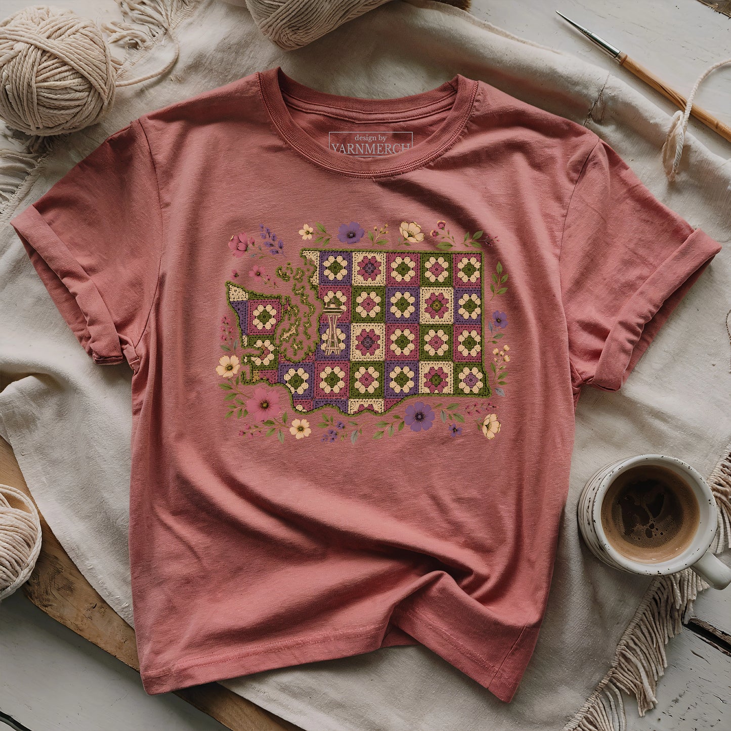 Washington In Granny Square T-shirt