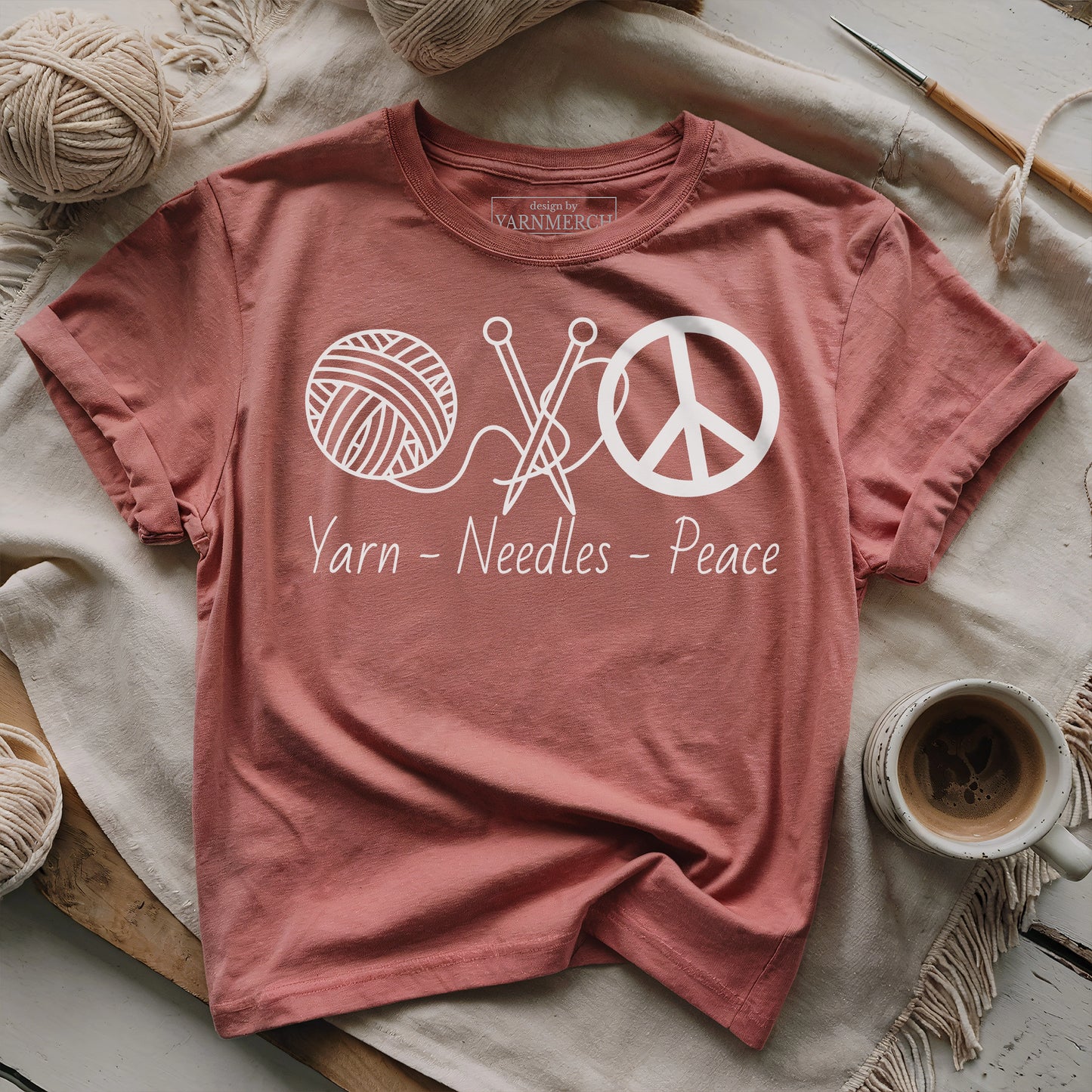 Yarn, Needle, Peace T-shirt