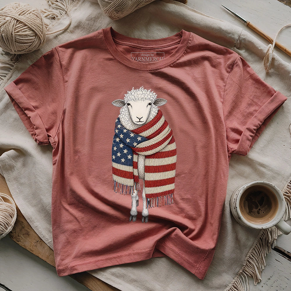 Patriotic Knitting Sheep T-shirt