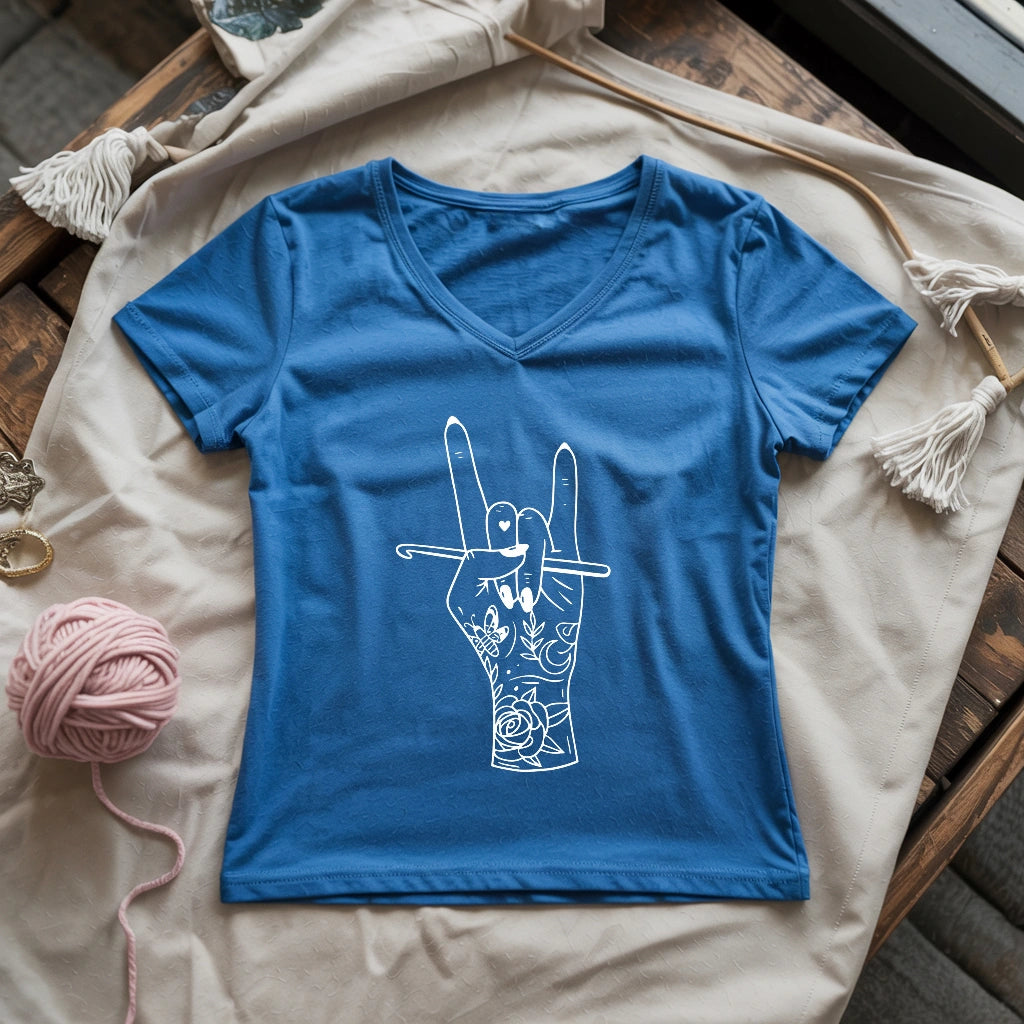 Crocheting Rock Lady V-neck