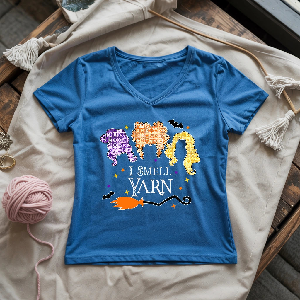 I Smell Yarn Lady V-neck