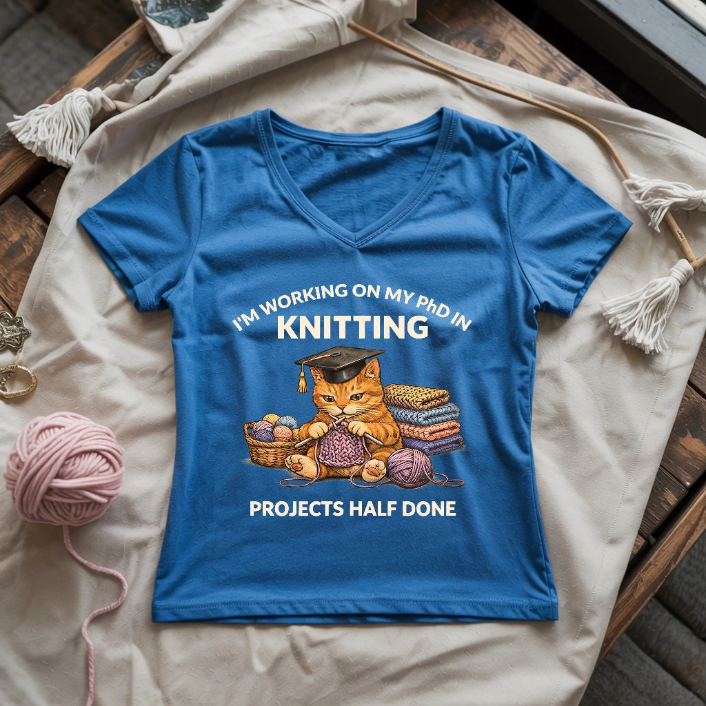 PhD In Knitting Lady V-neck