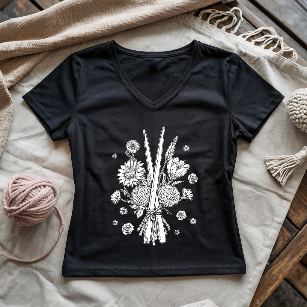 Bouquet of Stitches Lady V-neck