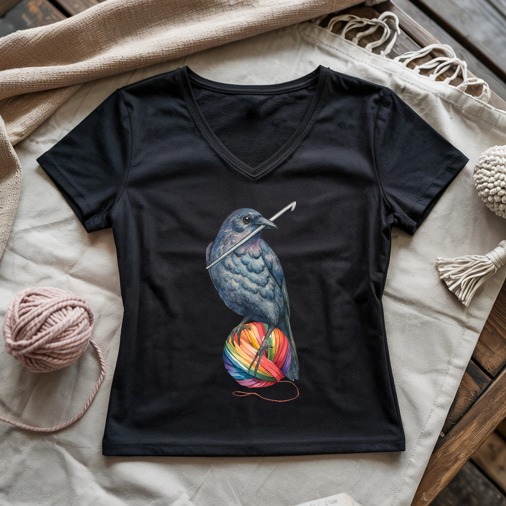 Crochet Crow Lady V-neck