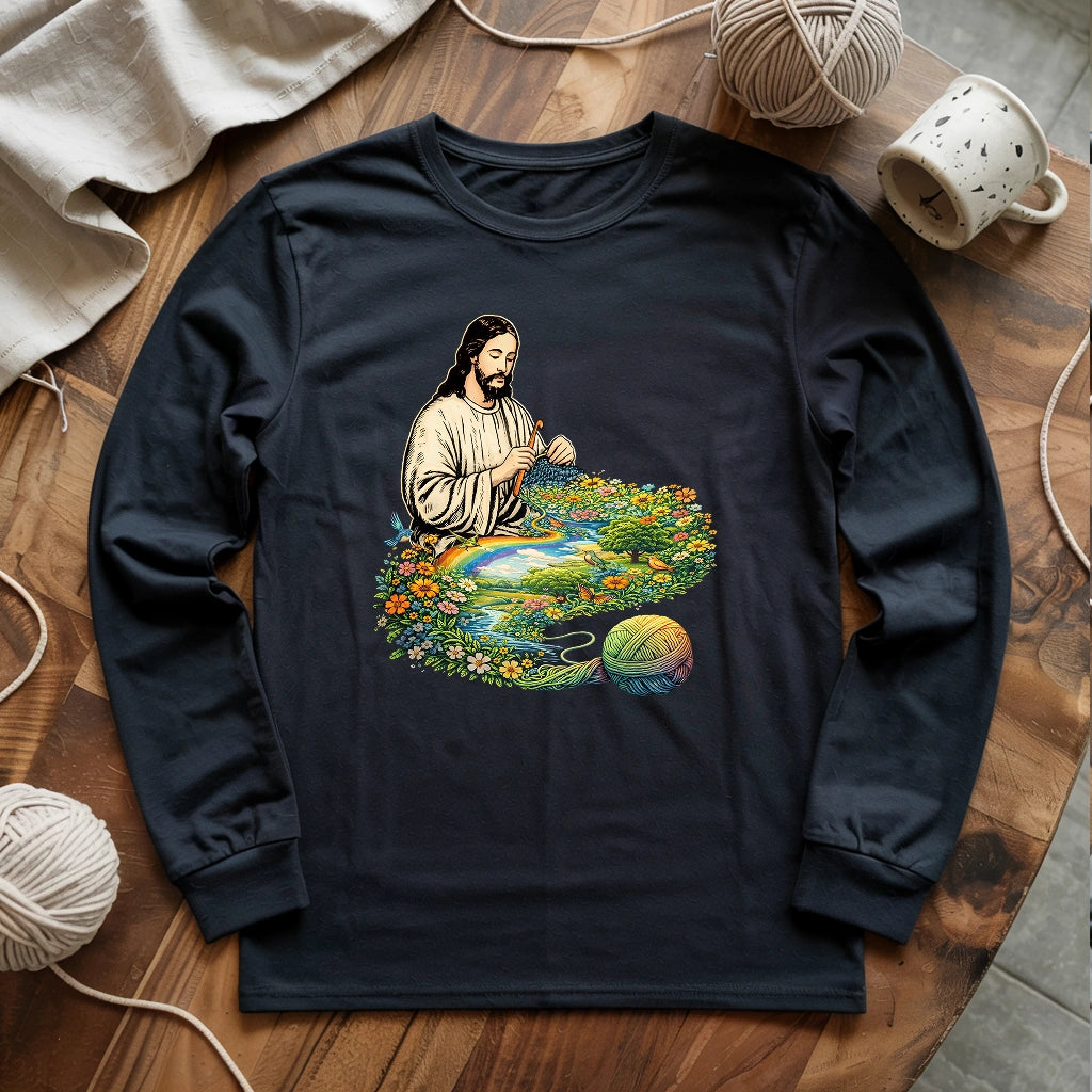 Jesus Crochet Life Long Sleeve T-shirt