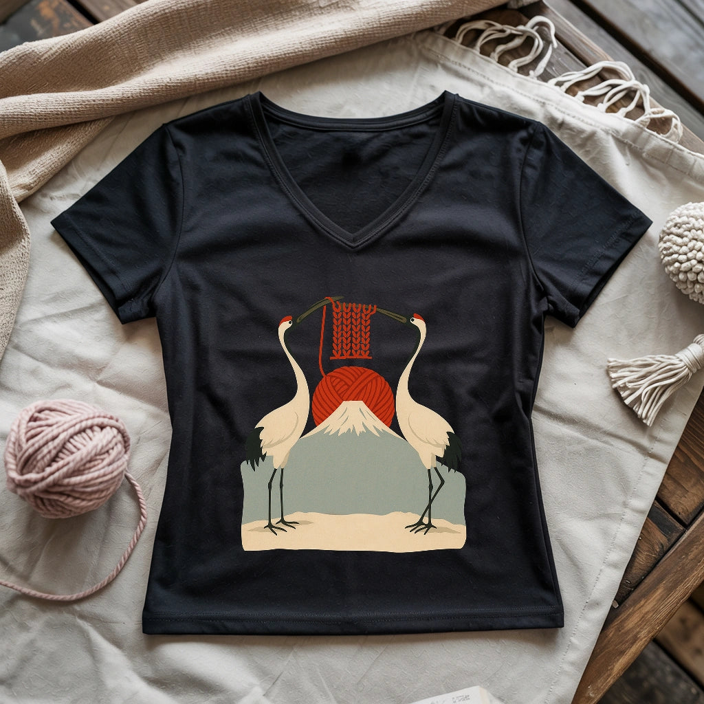 Knitting Sun Lady V-neck