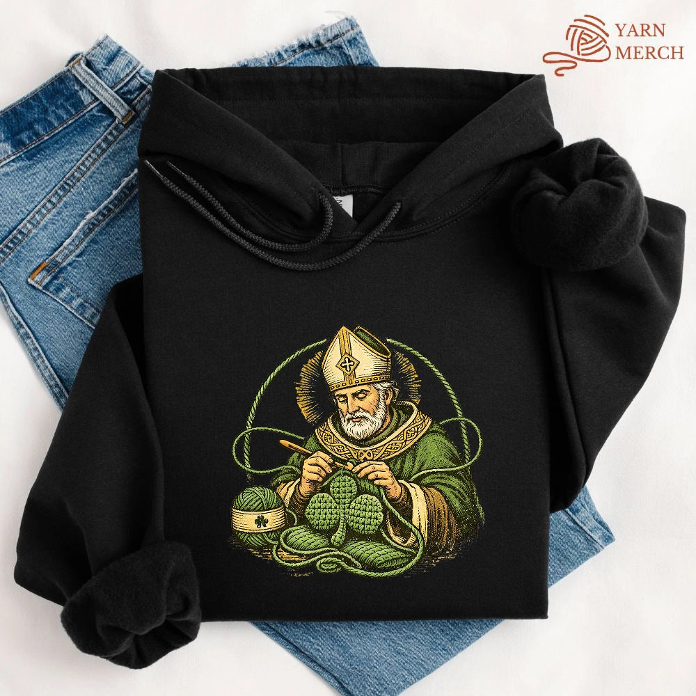 St.Patrick Crocheting Shamrock Hoodie