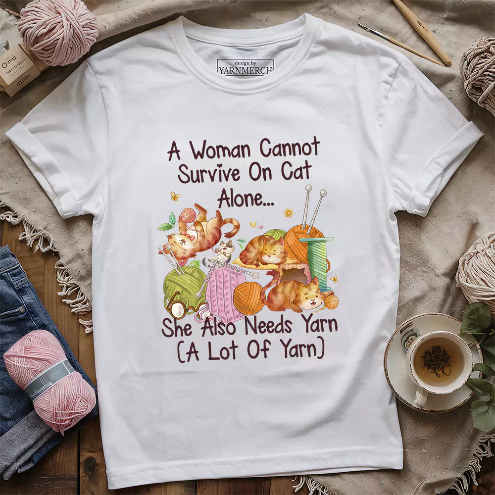 Cat & Yarn Lover T-shirt
