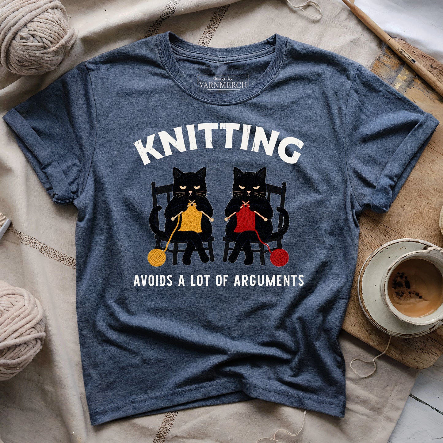 Knitting Avoids Fighting T-shirt