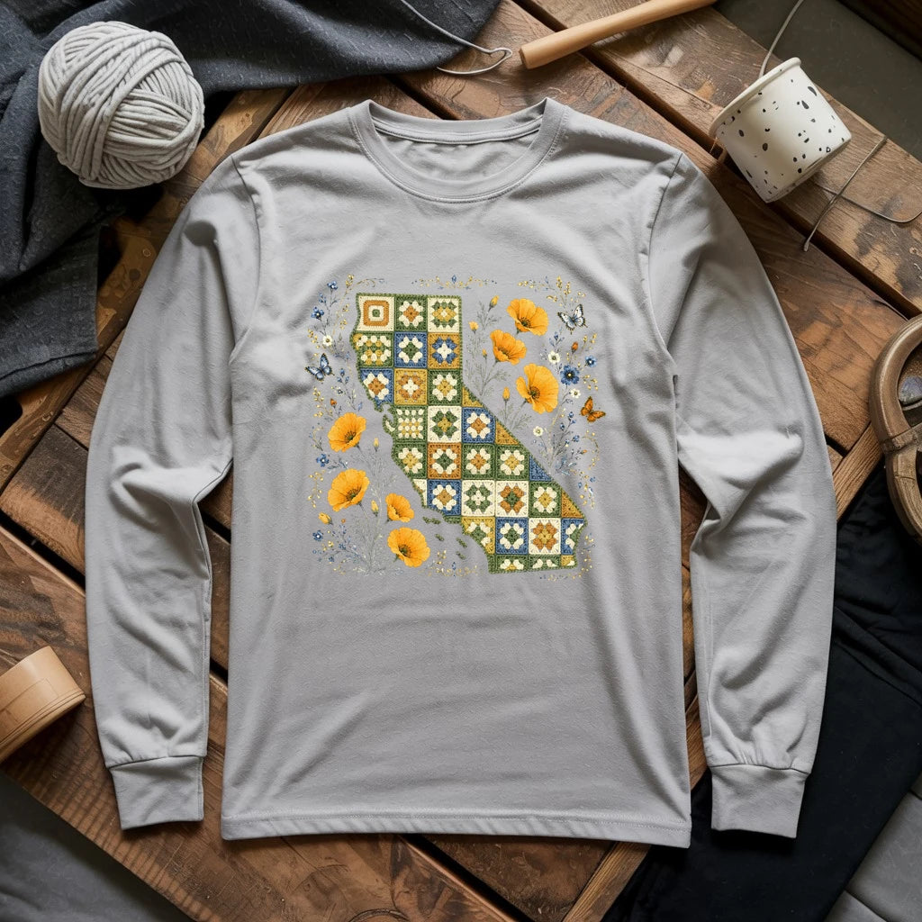 California In Granny Squares Long Sleeve T-shirt