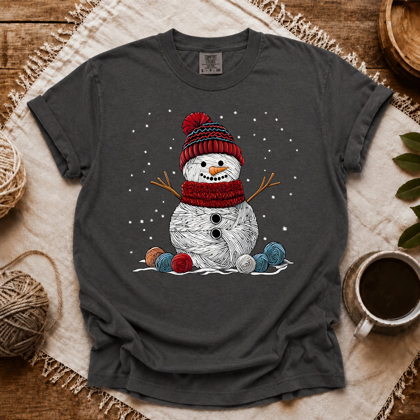 Comfort Colors Yarn Snowman T-shirt