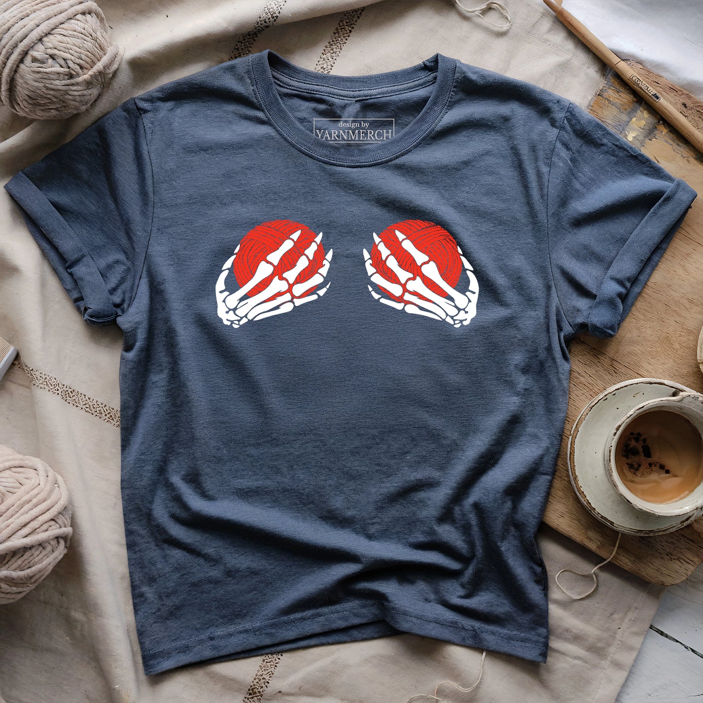 Skeleton Hands & Yarn T-shirt
