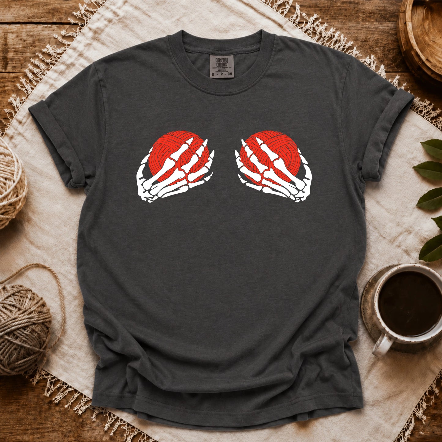 Comfort Colors Skeleton Hands & Yarn T-shirt