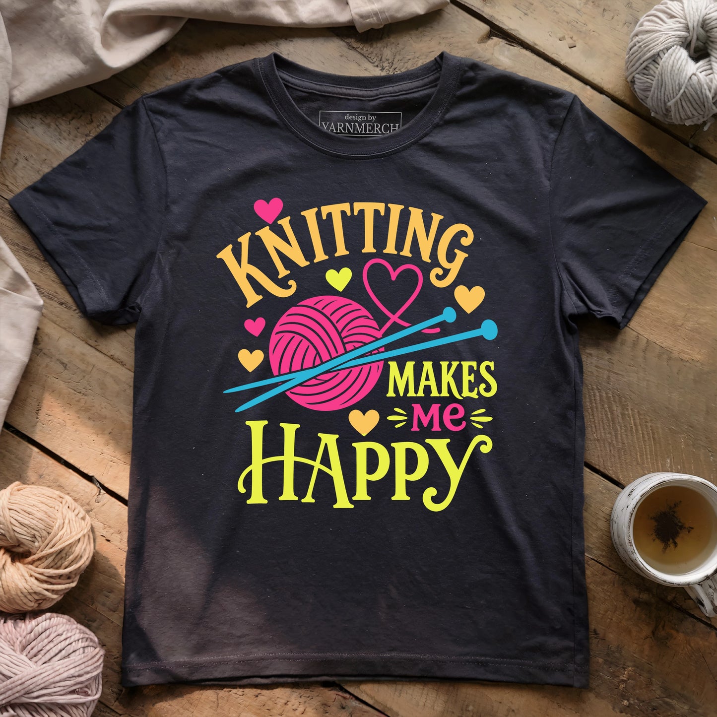 Knitting Makes Me Happy T-shirt