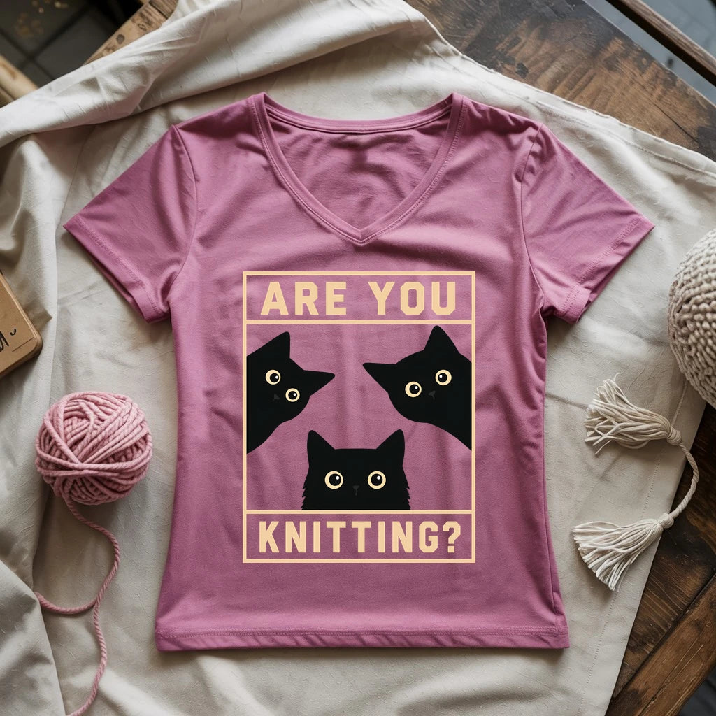 Are U Knitting Lady V-neck