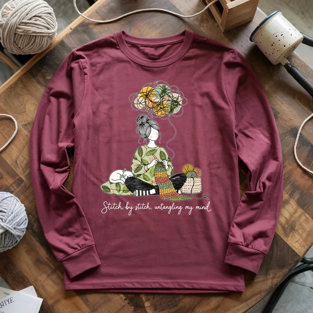 Stitch By Stitch, Untangling My Mind Long Sleeve T-shirt