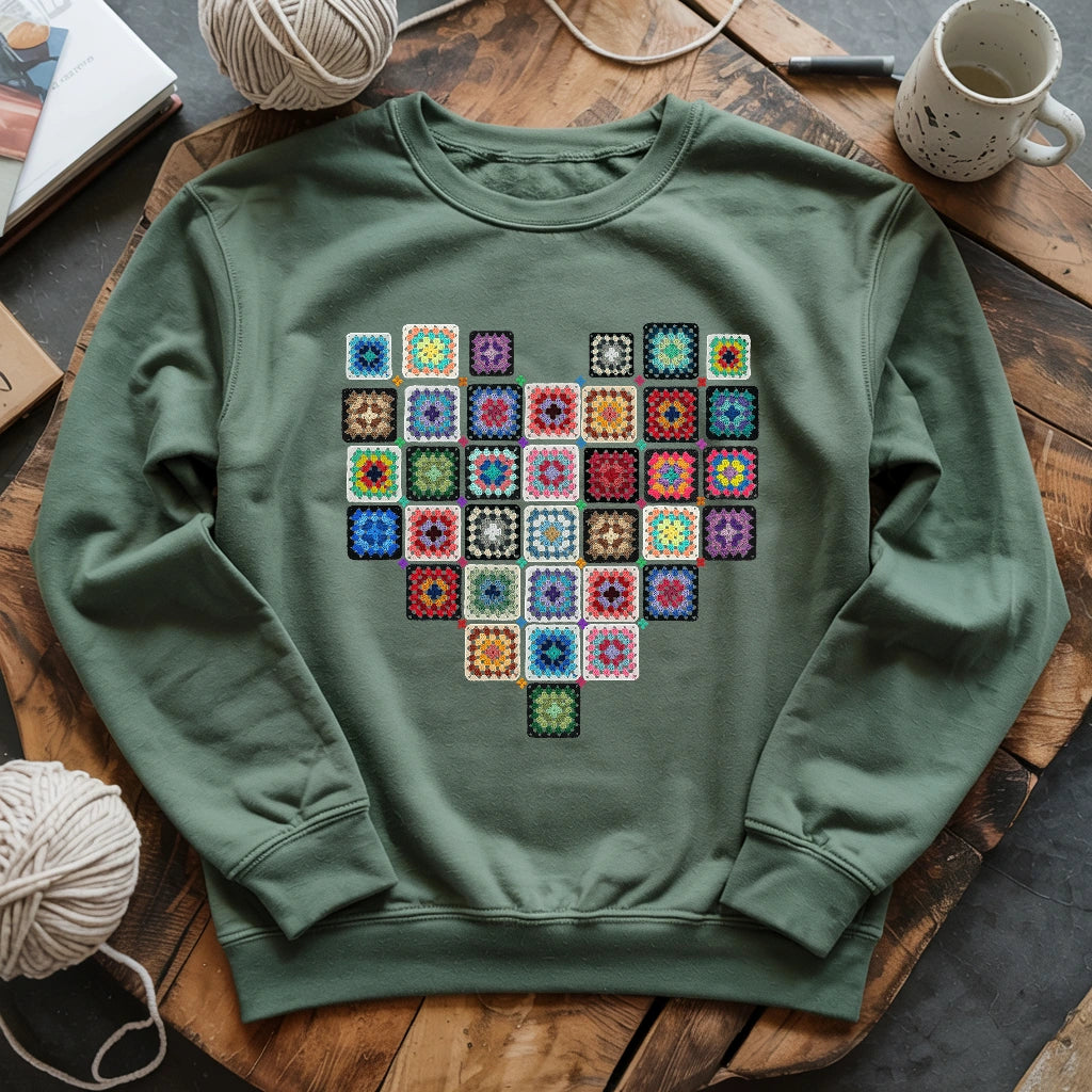 Granny Squares Heart Sweatshirt