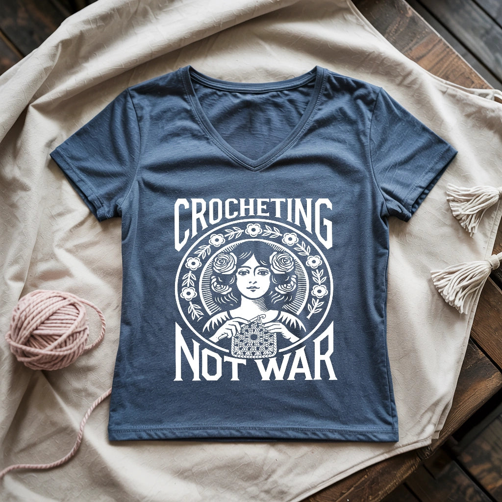 Crocheting Not War Lady V-neck