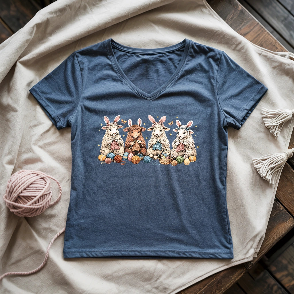 Happy Easter Lady V-neck