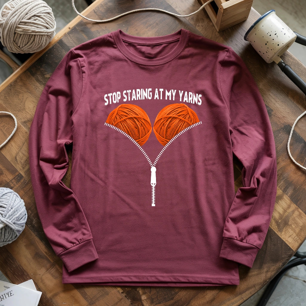 Staring at my yarn Long Sleeve T-shirt
