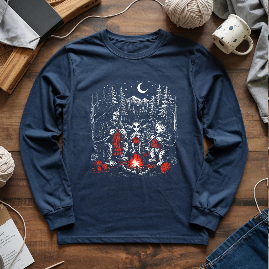 Campfire Vintage Knitting Long Sleeve T-shirt