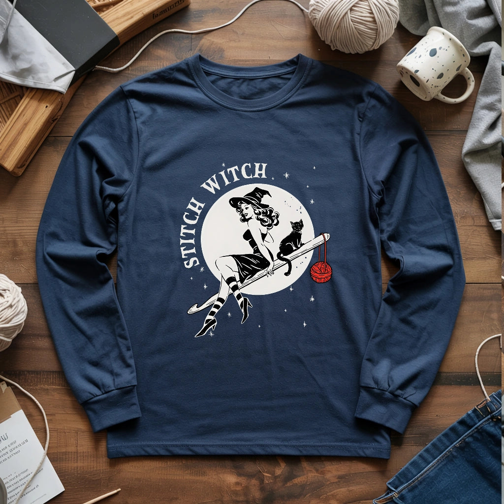 Crochet Stitch Witch Long Sleeve T-shirt