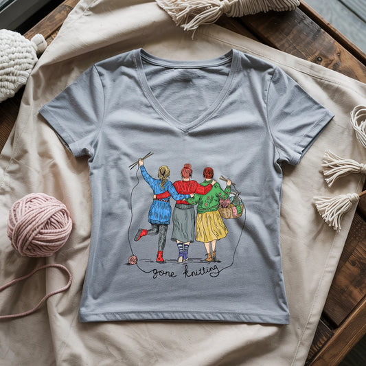 Girls Gone Knitting Lady V-neck