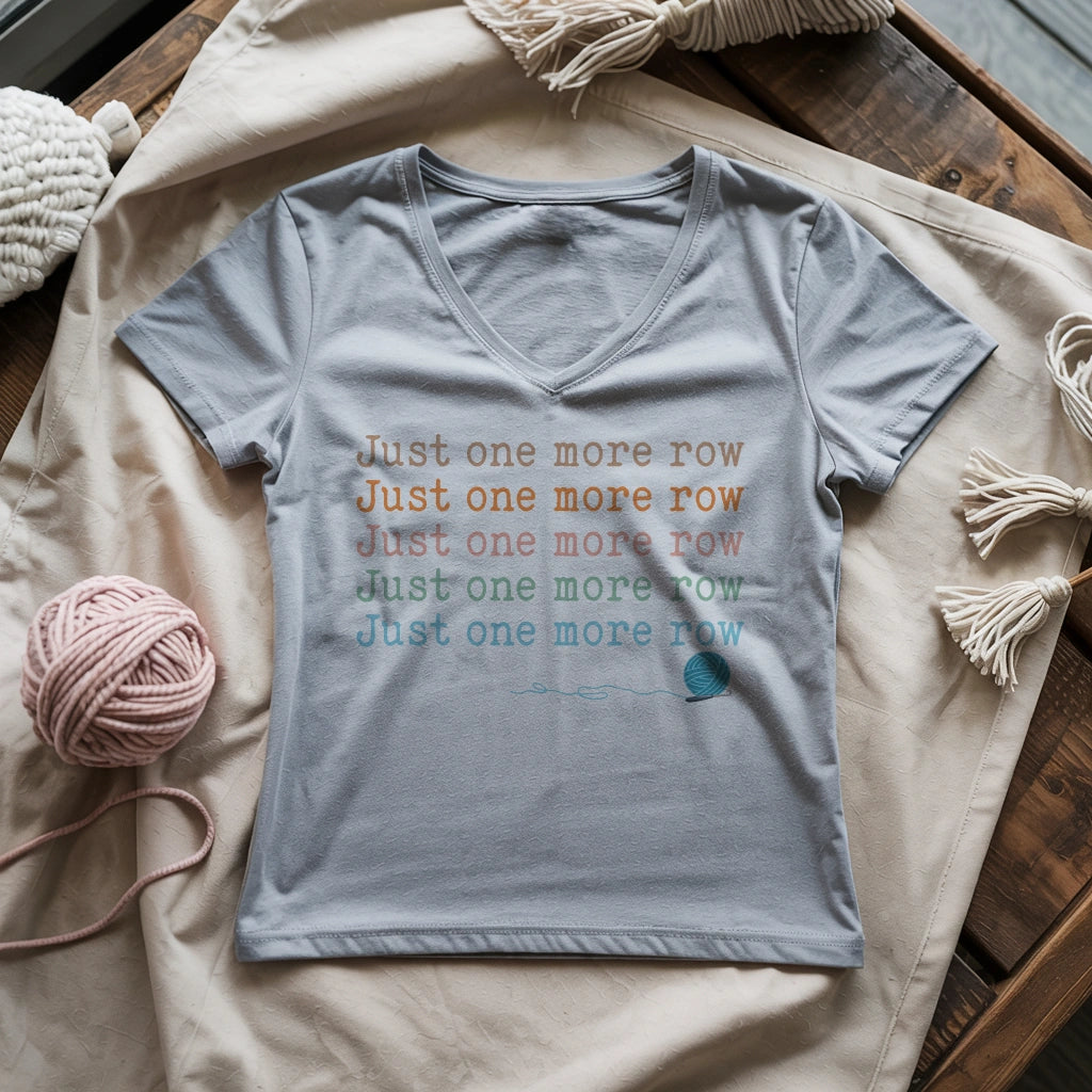 Just One More Row Lady V-neck