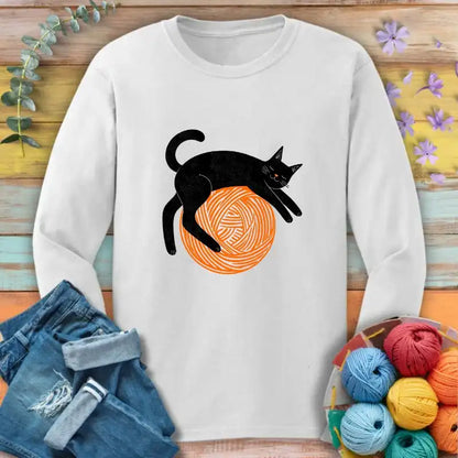 Lazy Cat & Yarn Long Sleeve T-shirt