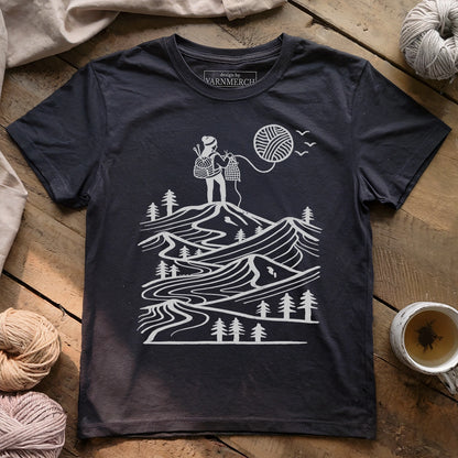 A Camper Knitting The Sun T-shirt