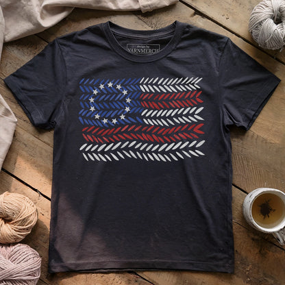 America Watercolor Pattern T-shirt