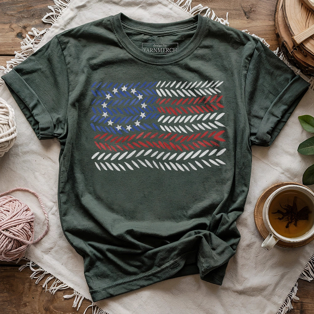America Watercolor Pattern T-shirt