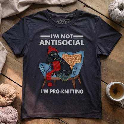Antisocial Knitting Cat T-shirt