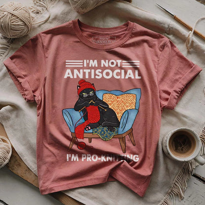Antisocial Knitting Cat T-shirt